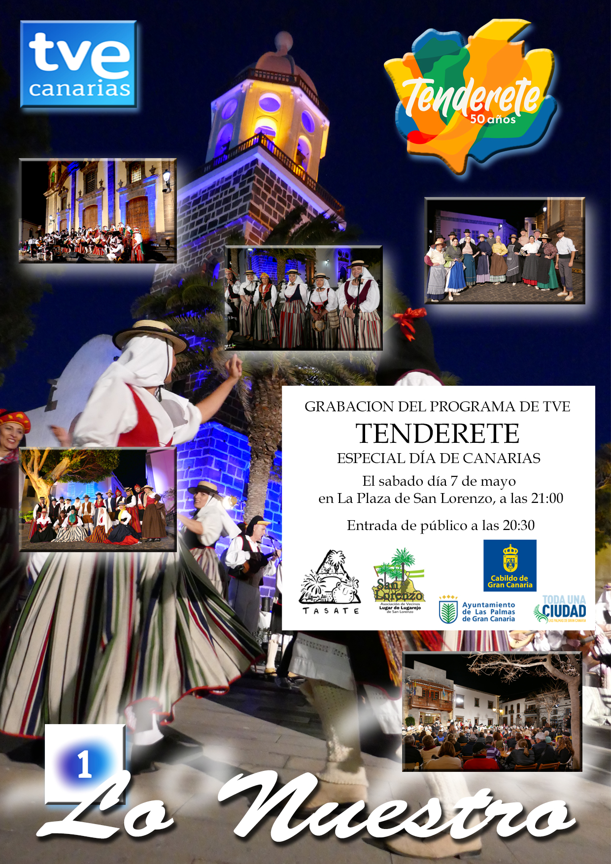 Grabación del programa de Televisión Española en Canarias "Tenderete" por el Día de Canarias en el pueblo de San