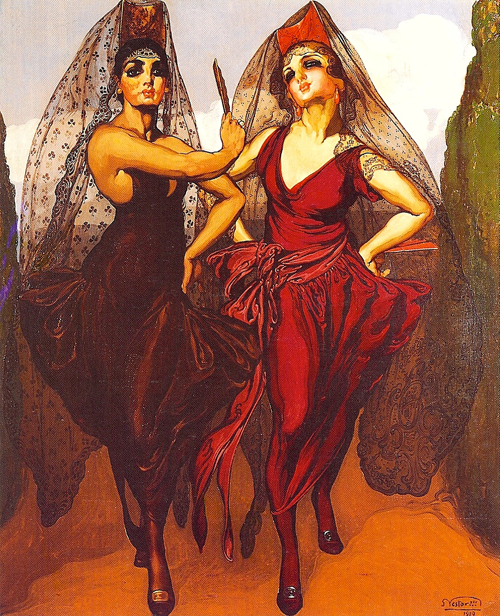Mantillas, 1919 (Óleo sobre lienzo). Obra de Néstor Martín-Fdez de la Torre