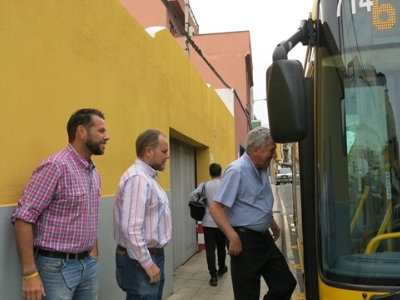 Pedro Quevedo y José Eduardo Ramírez supervisan las dos nuevas paradas de la Línea 6 en el barrio de San Cristóbal
