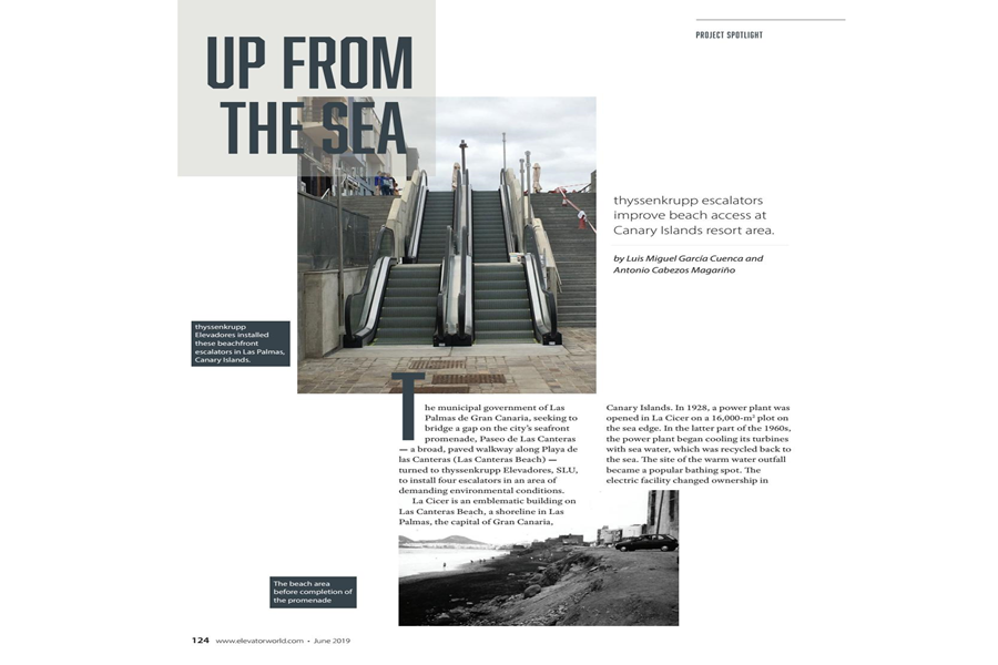 La revista Elevator World destaca el proyecto de las escaleras mecánicas situadas junto a la pasarela de La Cícer