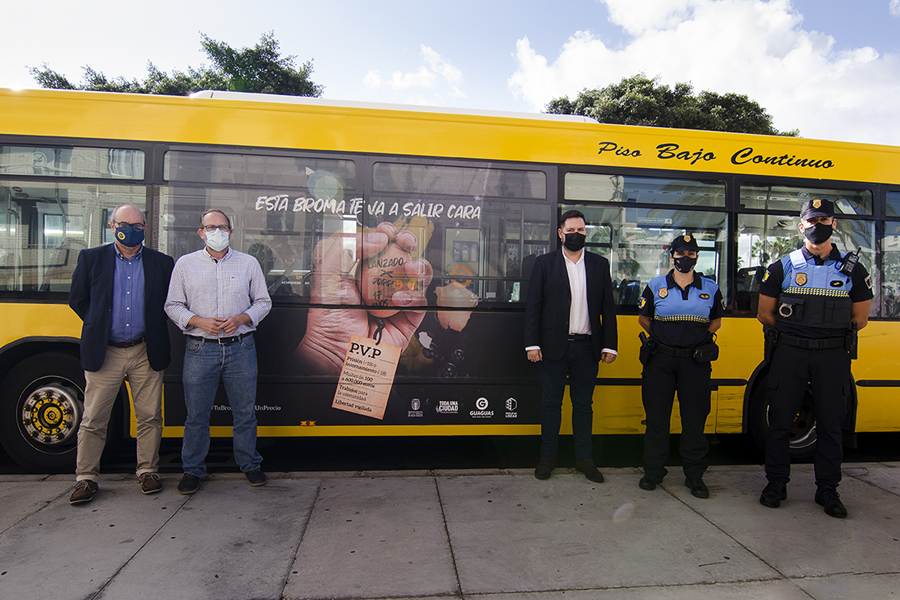 Guaguas Municipales exhibe la nueva campaña contra el vandalismo en el transporte público