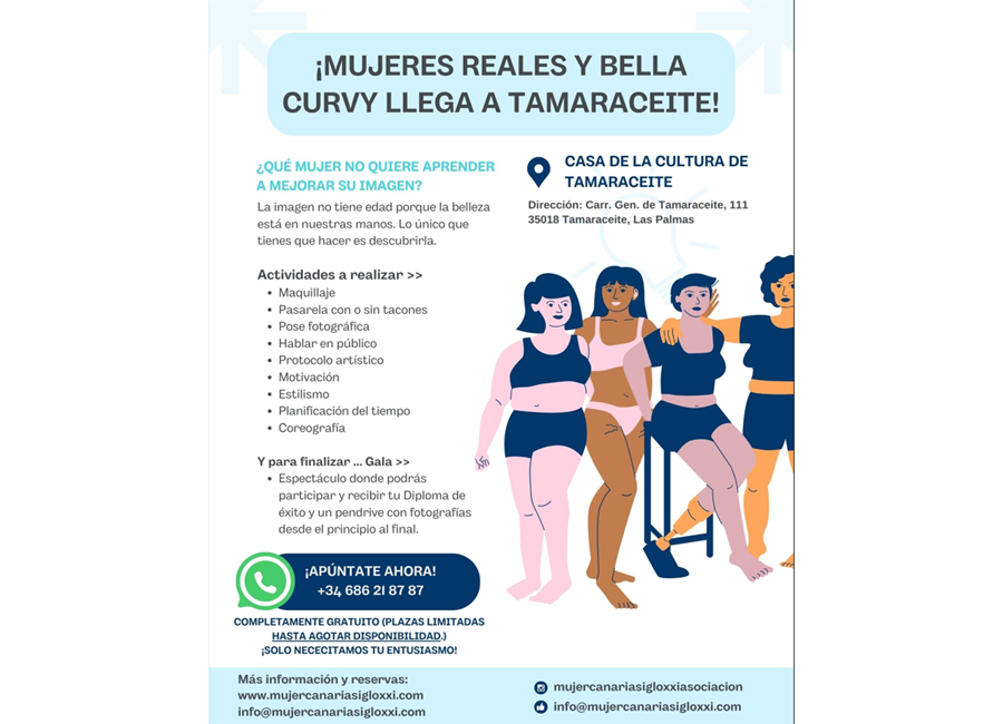 El proyecto 'Mujeres Reales y Bella Curvy' llega el 1 de abril al Distrito Tamaraceite-San Lorenzo-Tenoya