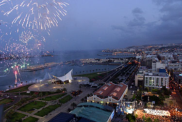 Panorámica del Parque de Santa Catalina al anochecer