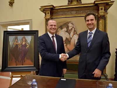 El Ayuntamiento y Endesa renuevan el convenio de cesión del cuadro Mantillas al Museo Néstor 3