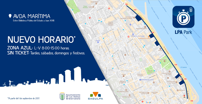 La zona azul de la Avenida Marítima será gratuita por las tardes a partir del próximo viernes 1 de septiembre