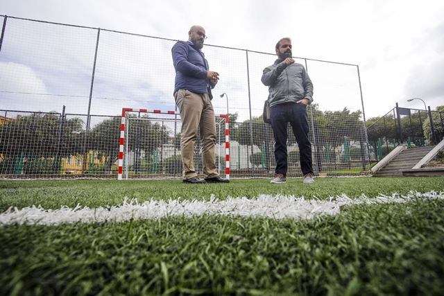 Se renuevan las canchas de cemento del Parque Juan Pablo II 2