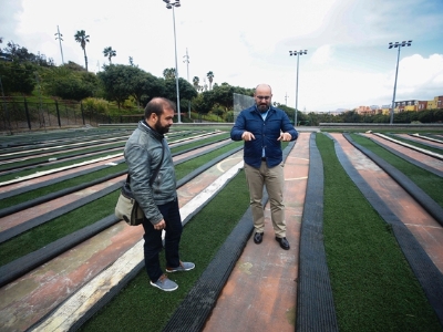 Se renuevan las canchas de cemento del Parque Juan Pablo II 3