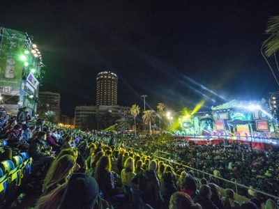 Vista del recinto del parque Santa Catalina en el concurso de comparsas 2018