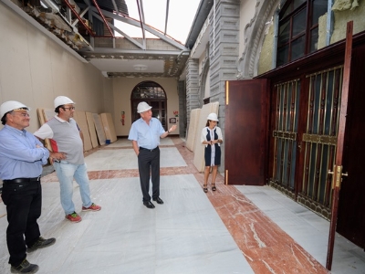 Quevedo visita el Hotel Sta catalina separación salones Palmera y Arencibia