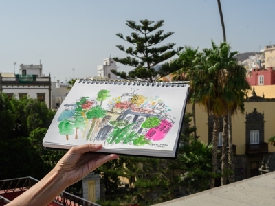 Los Urban Sketchers de Gran Canaria dibujan las Casas Consistoriales 2