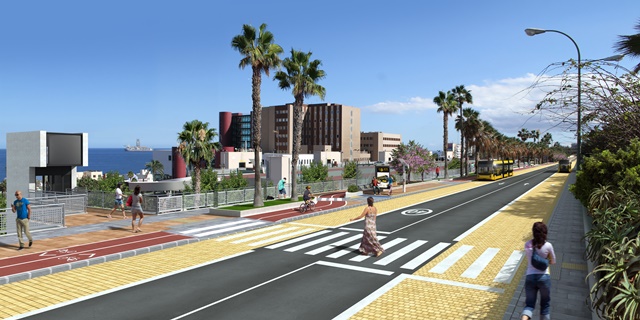 La UTE Acciona y Lopesan comienza las obras de la MetroGuagua en el Paseo Blas Cabrera Felipe 2