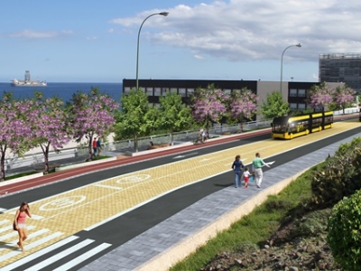 La UTE Acciona y Lopesan comienza las obras de la MetroGuagua en el Paseo Blas Cabrera Felipe