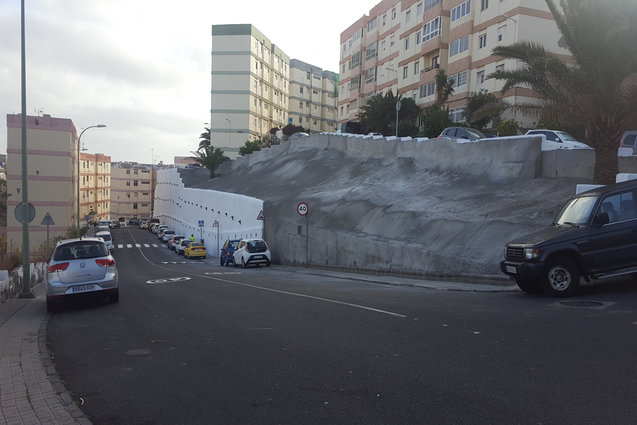 Culmina la rehabilitación del muro de contención en el barrio de Hoya de la Plata