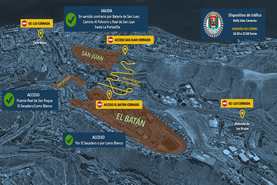El Ayuntamiento realiza un despliegue especial de seguridad para el tramo urbano del Rally Islas Canarias
