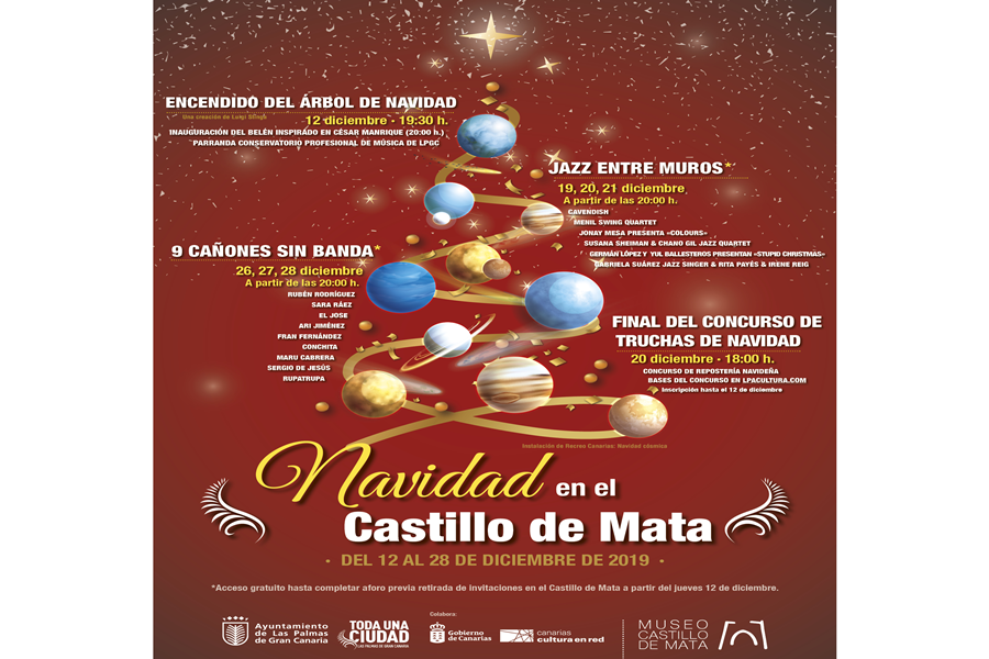 El Museo Castillo de Mata enciende el árbol e inaugura su nacimiento dedicado a César Manrique