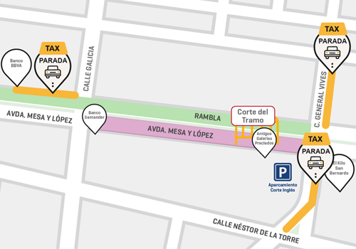 Mesa y López cierra al tráfico un nuevo tramo este martes por las obras de la MetroGuagua