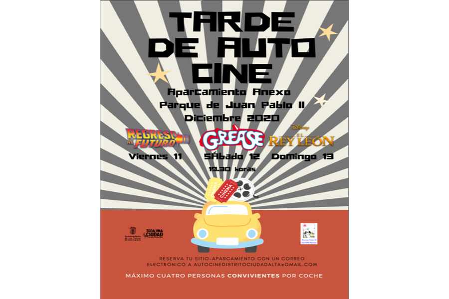 Ciudad Alta estrena Tardes de autocine en el parque Juan Pablo II con las películas Regreso al Futuro, Grease y El Rey León