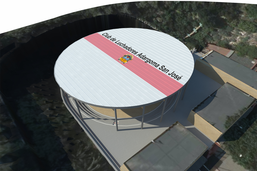 El Ayuntamiento concluirá el próximo mes la obra de la nueva cubierta del terrero de lucha en Pedro Hidalgo