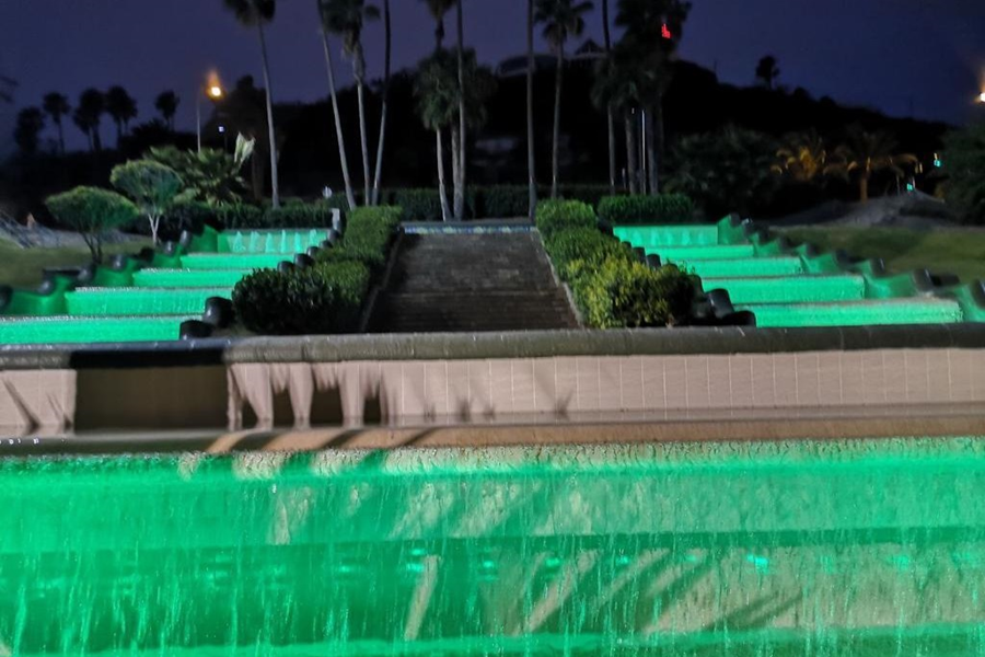 El Ayuntamiento ilumina de verde las fuentes del parque Doramas y las Casas Consistoriales por el Día Mundial de la Esclerodermia
