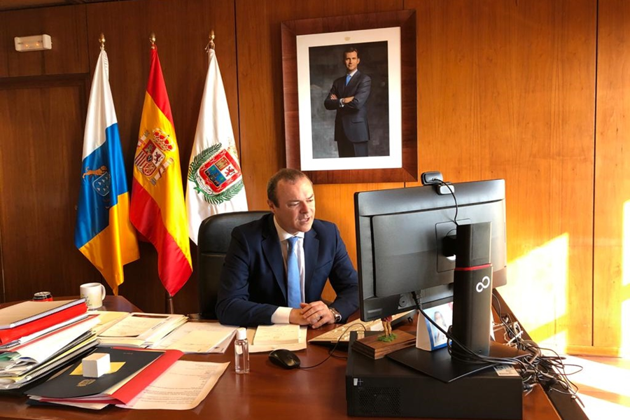 Hidalgo traslada a la Confederación Canaria de Empresarios las medidas económicas activadas para minimizar el impacto de la crisis sanitaria