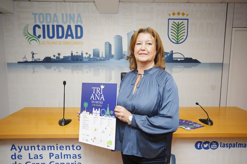 La concejala Mari Carmen Reyes en la presentación de los eventos Noche de Reyes 2020 en Triana