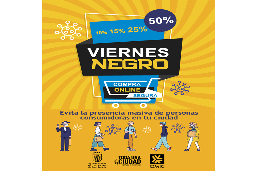 10% 15% 25% 50% Viernes negro compra online segura evita la presencia masiva de personas consumidoras en tu ciudad