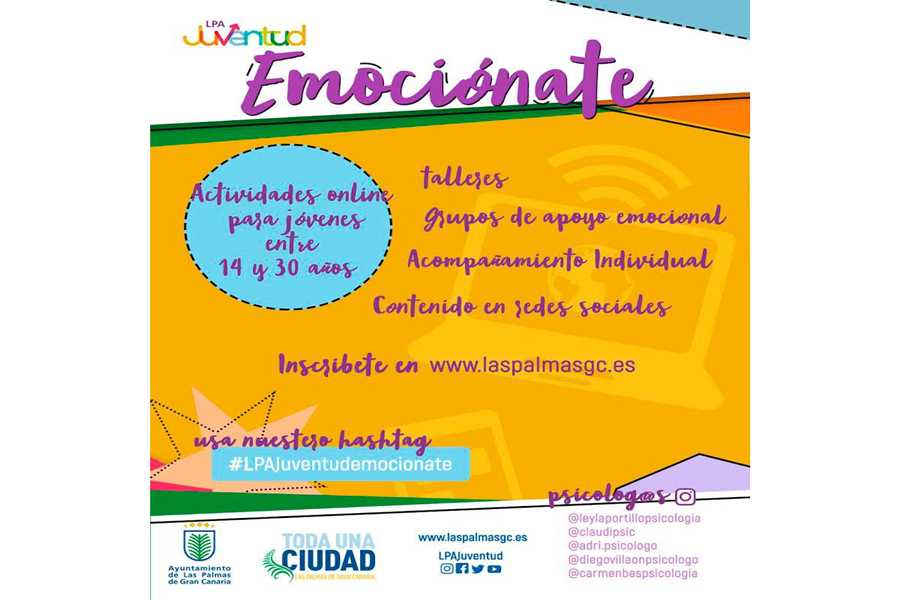 El Ayuntamiento de Las Palmas de Gran Canaria habilita un servicio de apoyo emocional online para jóvenes y adolescentes