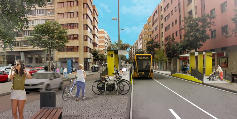 El Ayuntamiento ultima los tramos de la Metroguagua de la calle Venegas y la Base Naval con el asfaltado de varias vías