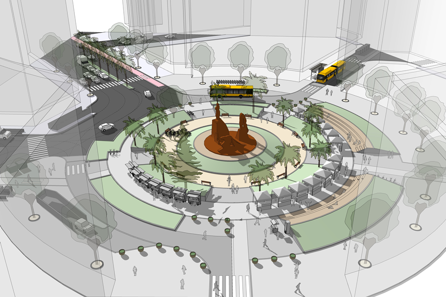 El Ayuntamiento inicia el proyecto de transformación de la Plaza de España con la peatonalización de 5.000 metros cuadrados