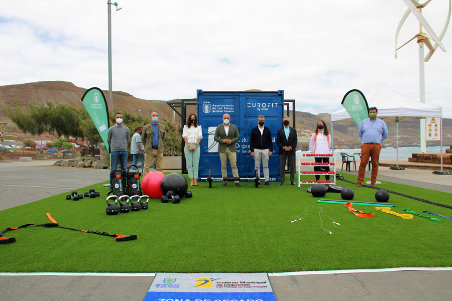 El IMD potencia la actividad física al aire libre con la instalación de Cubofit, el primer gimnasio modular en la capital grancanaria