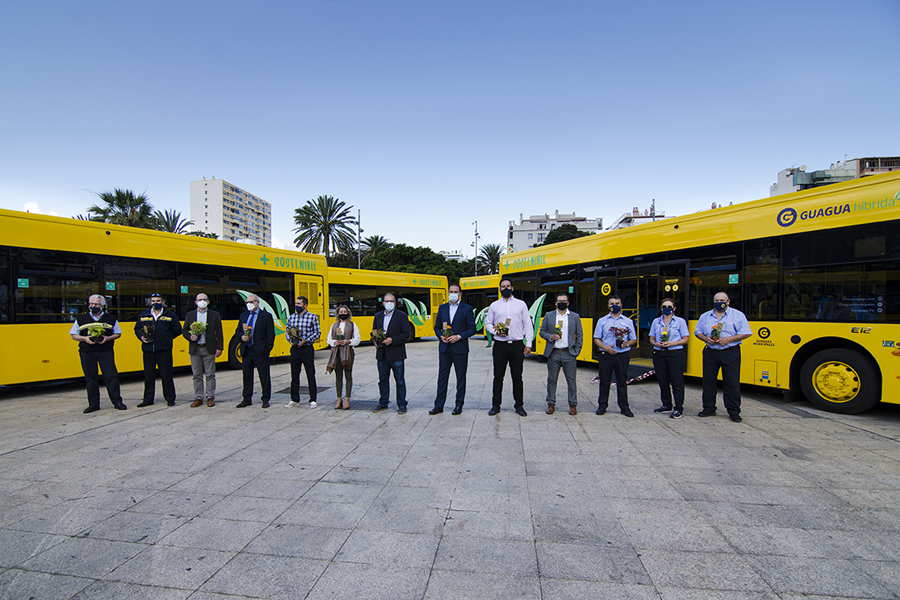 Guaguas Municipales renueva su flota con diez nuevos vehículos de tecnología híbrida que reducen un 20% las emisiones de CO2