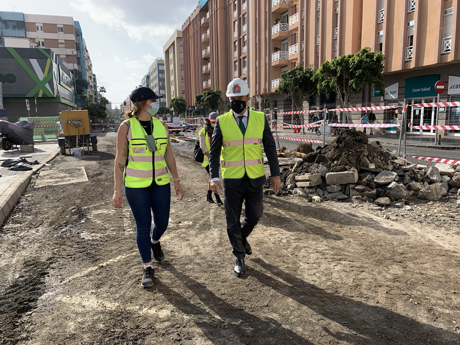 El Ayuntamiento avanza en las obras de MetroGuagua en la segunda fase de la calle Luis Doreste Silva
