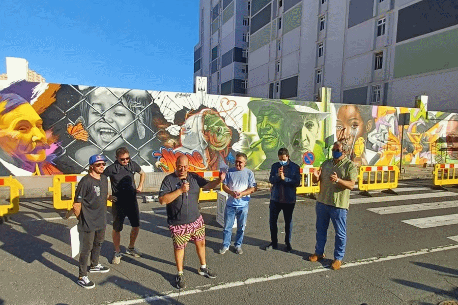 Las Palmas de Gran Canaria se convierte en la capital nacional del graffiti con la finalización de una espectacular obra en un muro de La Minilla