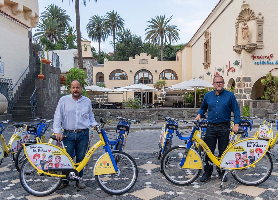 Sagulpa convertirá los pedaleos de los usuarios de la Sítycleta en ayudas para las familias de La Palma afectadas por el volcán