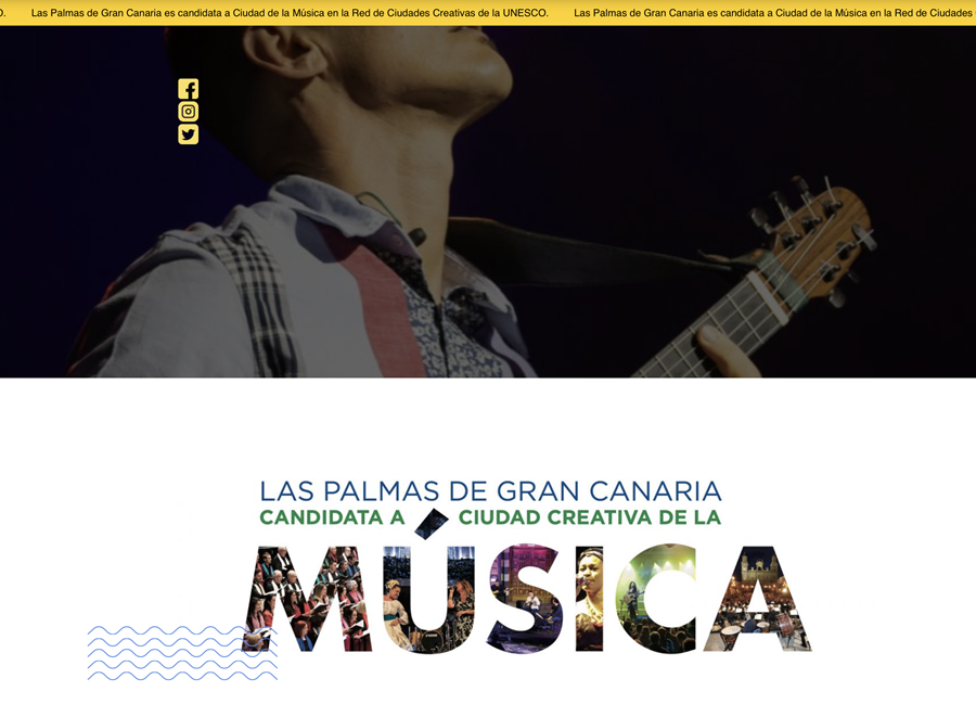 Las Palmas de Gran Canaria activa la web LPAesmusica.com para reforzar su candidatura a la Red de Ciudades Creativas de la UNESCO como Ciudad de la Música