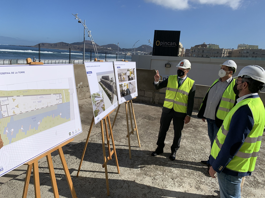 El Ayuntamiento avanza en las obras de la nueva biblioteca Josefina de la Torre de Las Canteras, una de las más modernas de Canarias