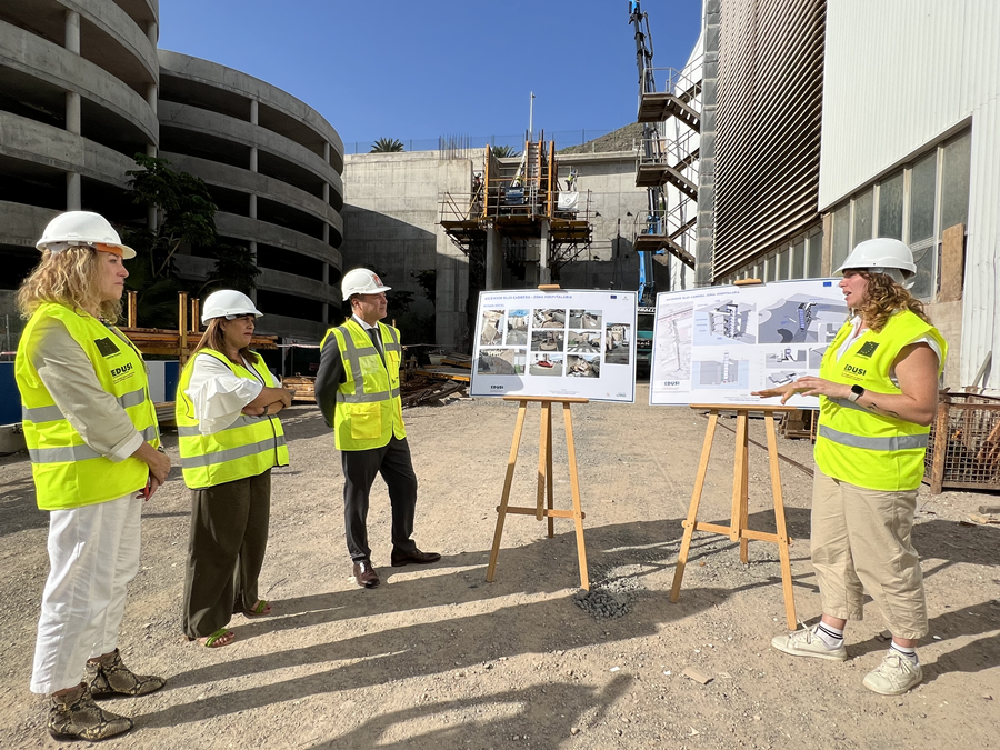 El Ayuntamiento avanza en las obras del ascensor urbano que mejorará la movilidad entre Blas Cabrera Felipe y la zona hospitalaria