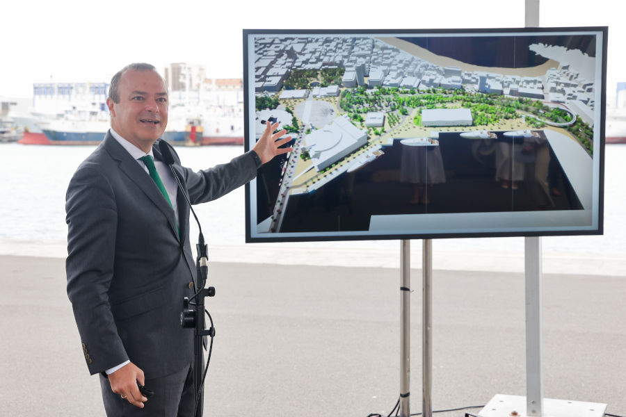 Ayuntamiento y Autoridad Portuaria diseñan un gran parque con zonas verdes y de ocio entre Santa Catalina y el muelle de Sanapú