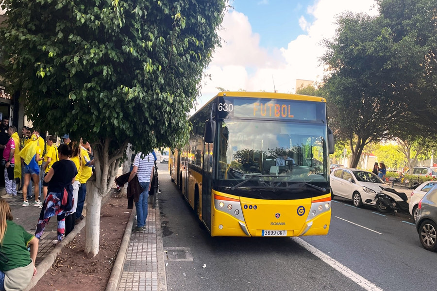 Guaguas Municipales activa un dispositivo especial de transporte público con Siete Palmas para el partido de la Unión Deportiva y el concierto de Quevedo