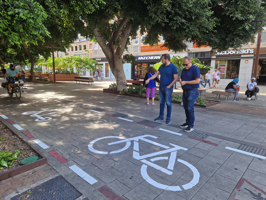 La Concejalía de Movilidad mejora la señalización del carril bici de Mesa y López