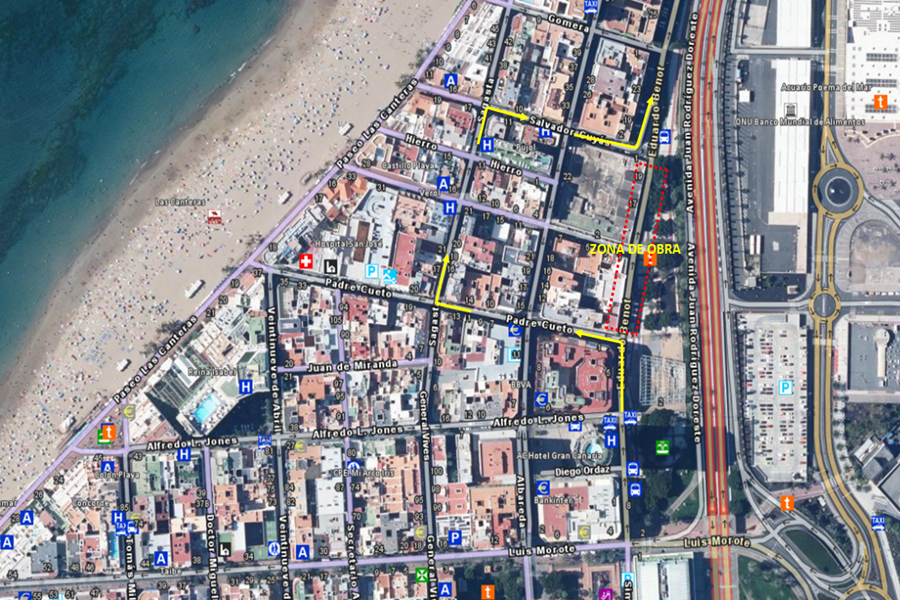 El avance de las obras de la MetroGuagua en el entorno de Santa Catalina obliga al cierre de un tramo de la calle Eduardo Benot