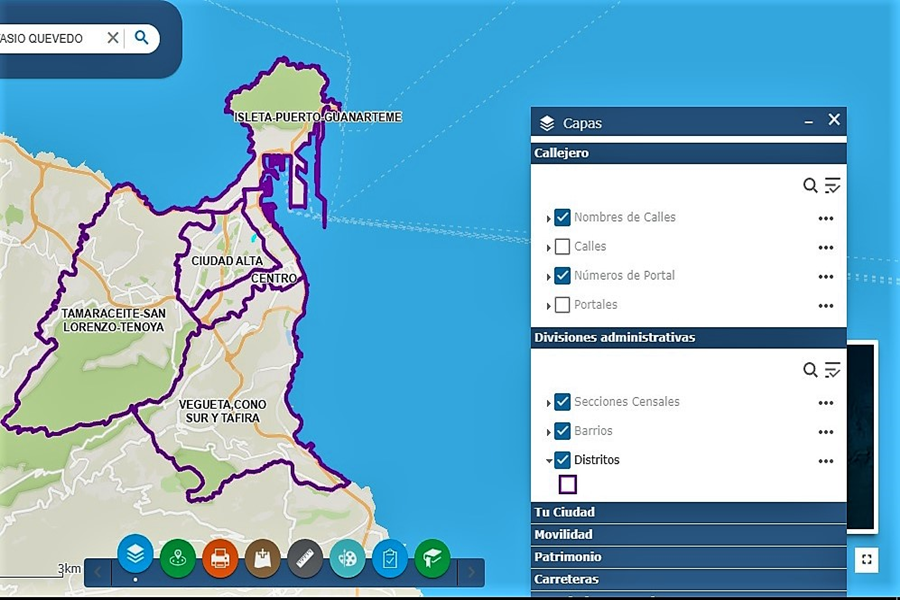 El Ayuntamiento renueva su portal de visor geográfico en Internet con 49 capas geográficas de información