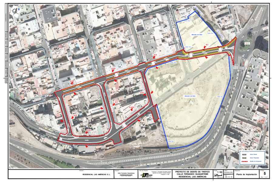 El Ayuntamiento cierra temporalmente al tráfico un tramo de la Calle Guanarteme debido a las obras de urbanización del entorno de la Plaza América