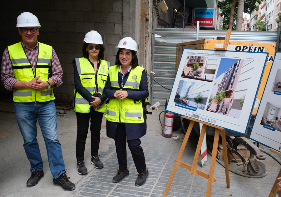 El Ayuntamiento avanza a buen ritmo las obras de las 27 viviendas públicas en la calle León y Castillo