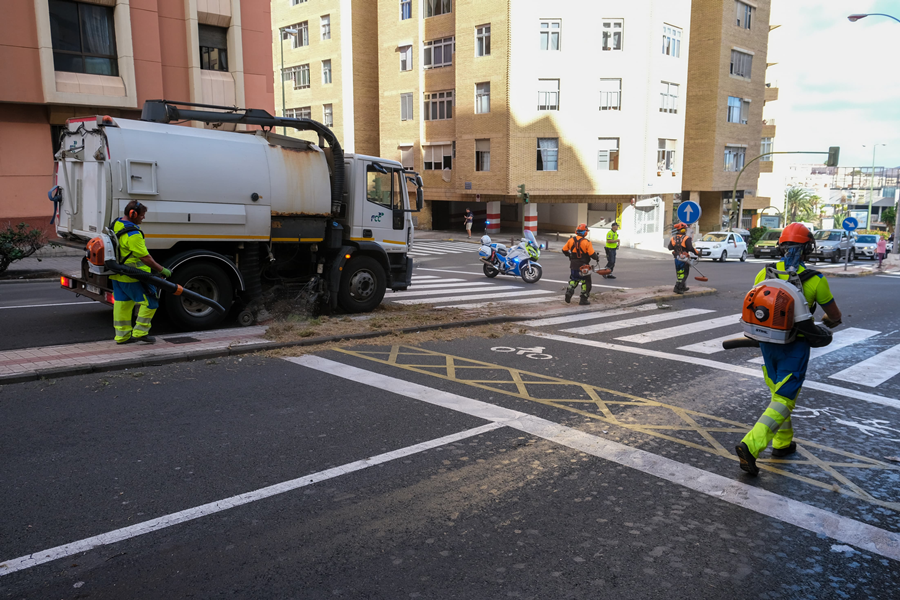 El Ayuntamiento realiza tareas de desbroce de vegetación en la Avenida Escaleritas