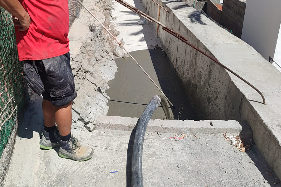 El Ayuntamiento retoma las obras del muro de la calle Cantabria en el barrio de San Juan