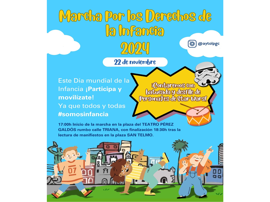 Las Palmas de Gran Canaria celebra este viernes una Marcha por los Derechos de la Infancia
