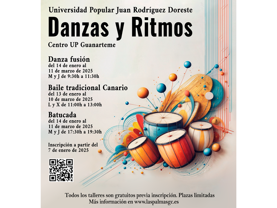 La Universidad Popular inicia el año en Guanarteme con talleres de danza, batucada, pirograbado, yoga y ganchillo