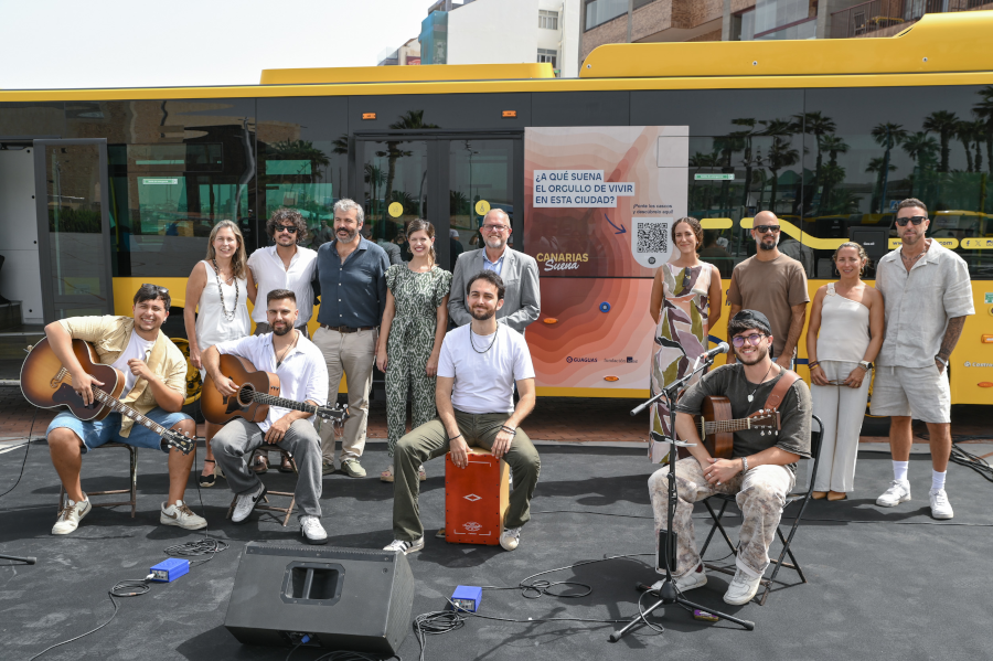 Quevedo, Rosana, Pedro Guerra y un centenar de artistas isleños amenizan los viajes en Guaguas Municipales a través del proyecto Canarias Suena