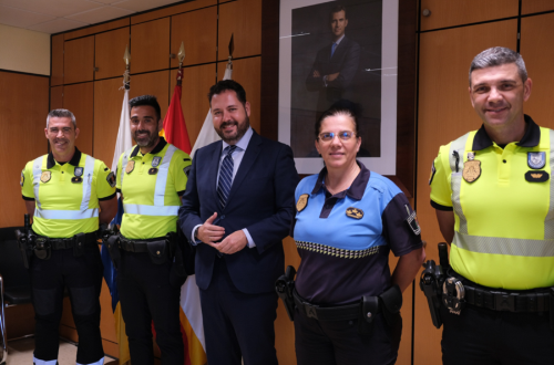 Agentes de la Policía Local de Las Palmas de Gran Canaria asisten a una formación en materia de tráfico en Mérida